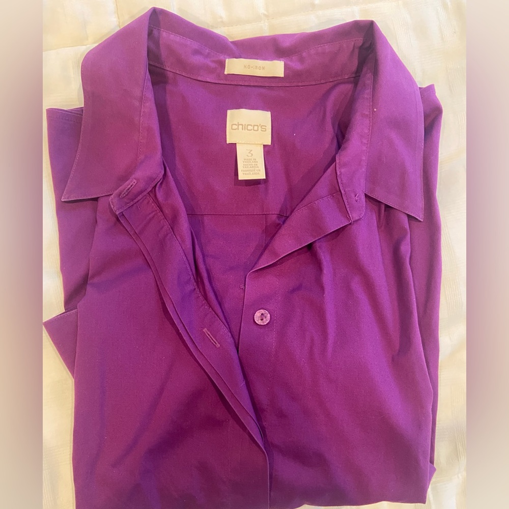 Chicos purple button down shirt